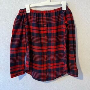 Red and Black Plaid Women's shirt